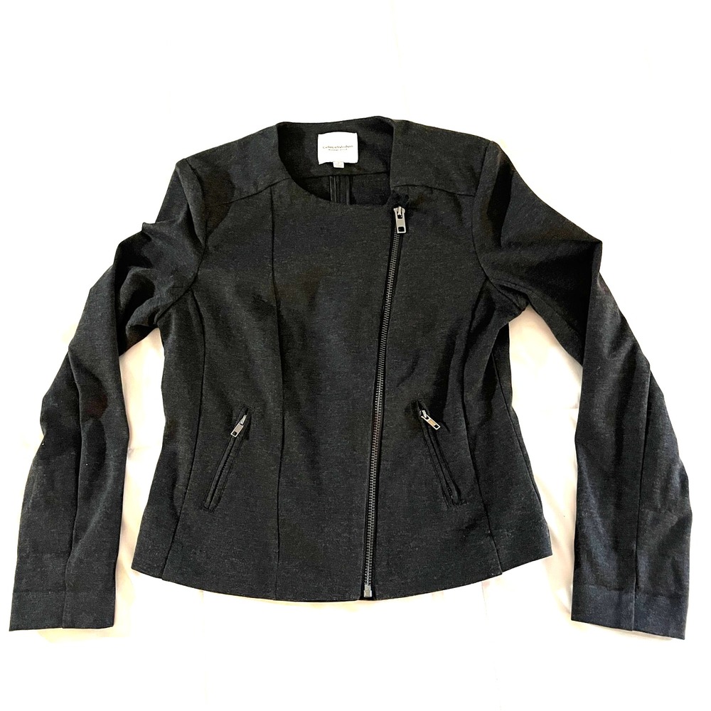 Catherine Malandrino Runway Style Moto Asymmetrical Jacket Gray Womens Small - Picture 1 of 6